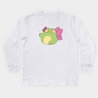 The Frog Fairy (Pink) Kids Long Sleeve T-Shirt